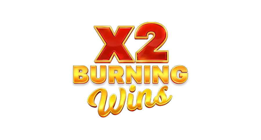 Burning Wins Slot title screen with fruit symbols around the logo and a Play button at the bottom